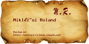 Miklósi Roland névjegykártya
