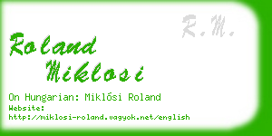 roland miklosi business card
